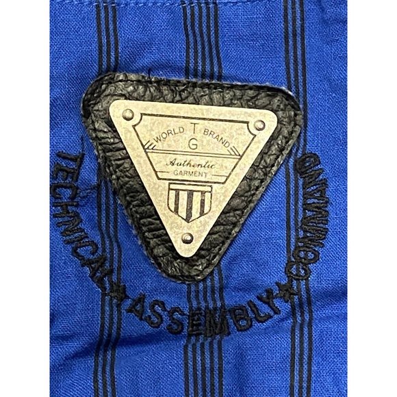 Boy's Medium 12/14 Retro Long Sleeve Blue Button Down Shirt Tomorrow Generation - Picture 3 of 15